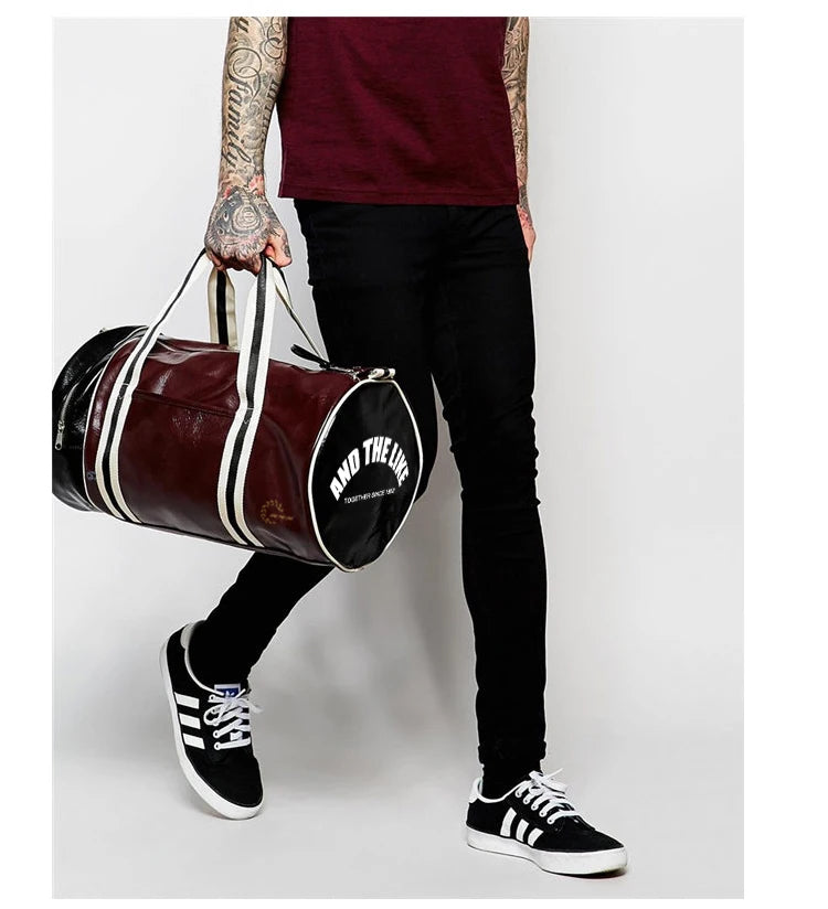 Gym Bag for Men and Women – Shoulder Messenger Bag, Portable Training Basketball Bag, Cylinder Travel Sports Leather Handbag