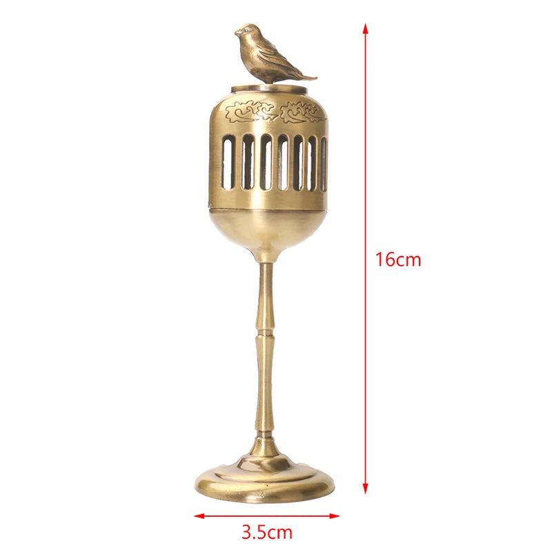 Metal Magpie Hollow Lamp – Sandalwood Fragrance Censer, Smoking Backflow Incense Holder, Tea House Ornaments for Study Room & Home Decor