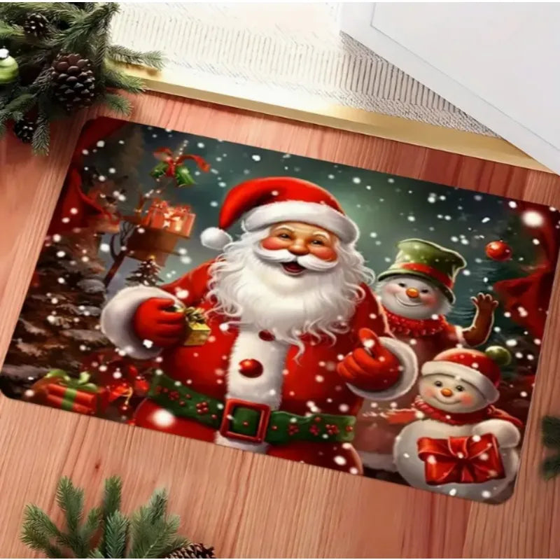 Santa Claus Christmas Gnome Door Mat – Soft Carpet for Living Room, Kitchen, Bedroom, Bathroom & New Year Home Decor