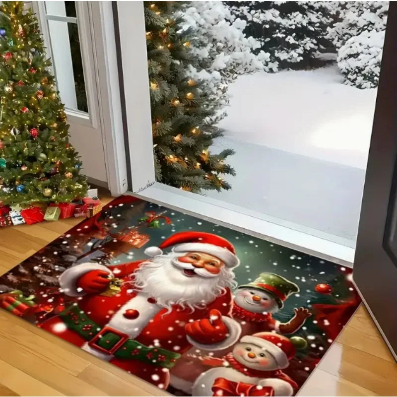 Santa Claus Christmas Gnome Door Mat – Soft Carpet for Living Room, Kitchen, Bedroom, Bathroom & New Year Home Decor