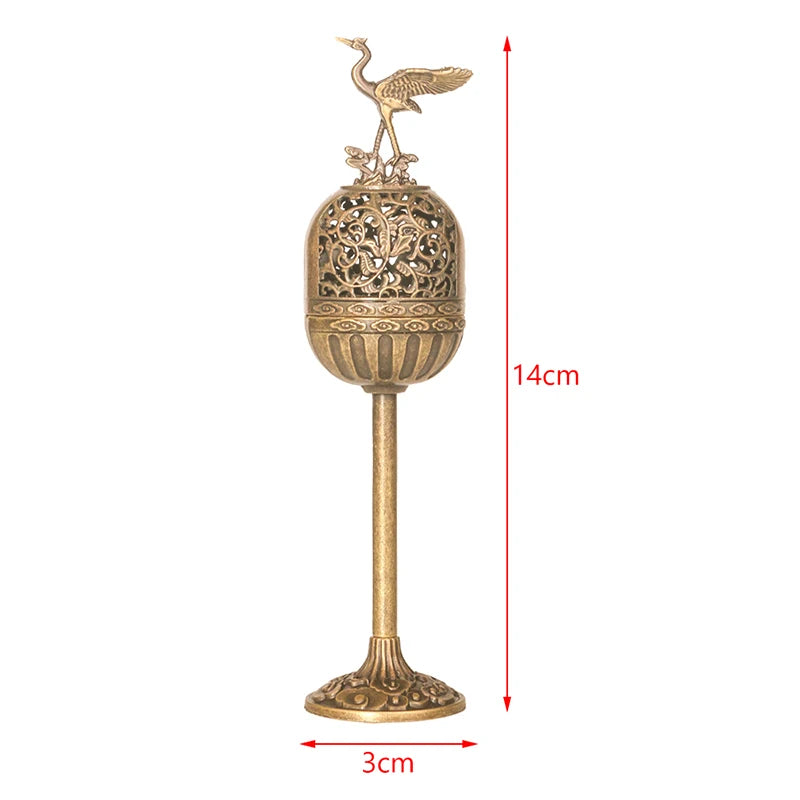 Metal Magpie Hollow Lamp – Sandalwood Fragrance Censer, Smoking Backflow Incense Holder, Tea House Ornaments for Study Room & Home Decor