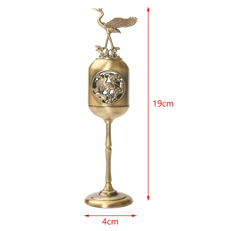 Metal Magpie Hollow Lamp – Sandalwood Fragrance Censer, Smoking Backflow Incense Holder, Tea House Ornaments for Study Room & Home Decor