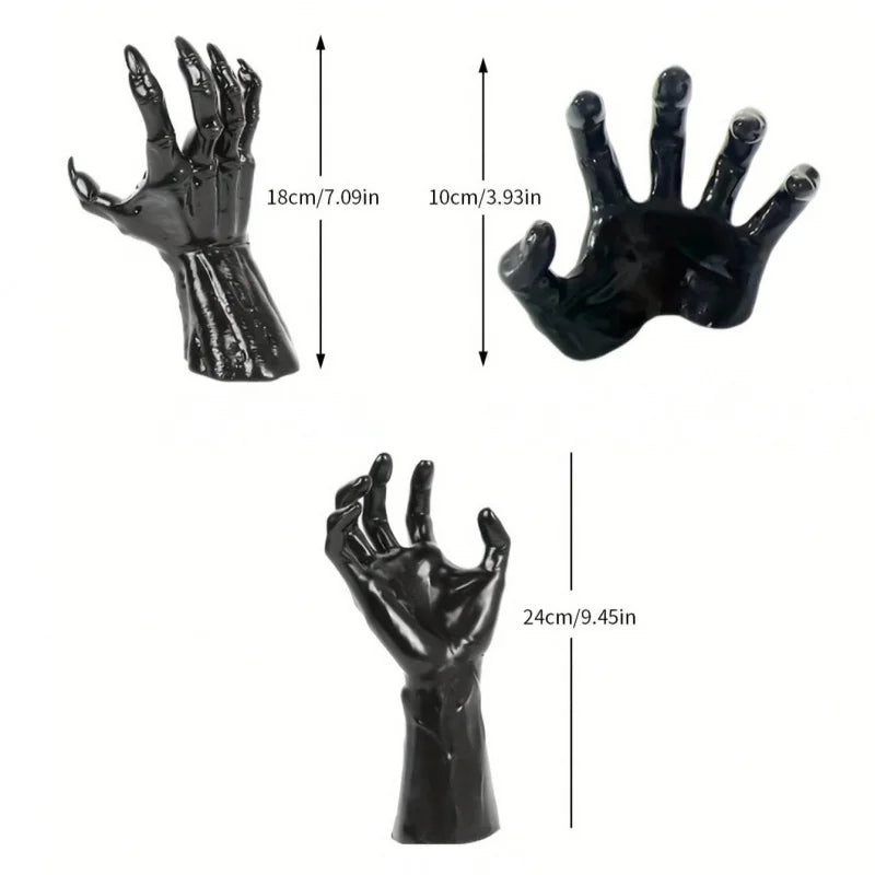 Wall Mounted Creepy Hands with Lighted Candles – Spooky Gothic Halloween Decoration & Hanging Wall Art for Home