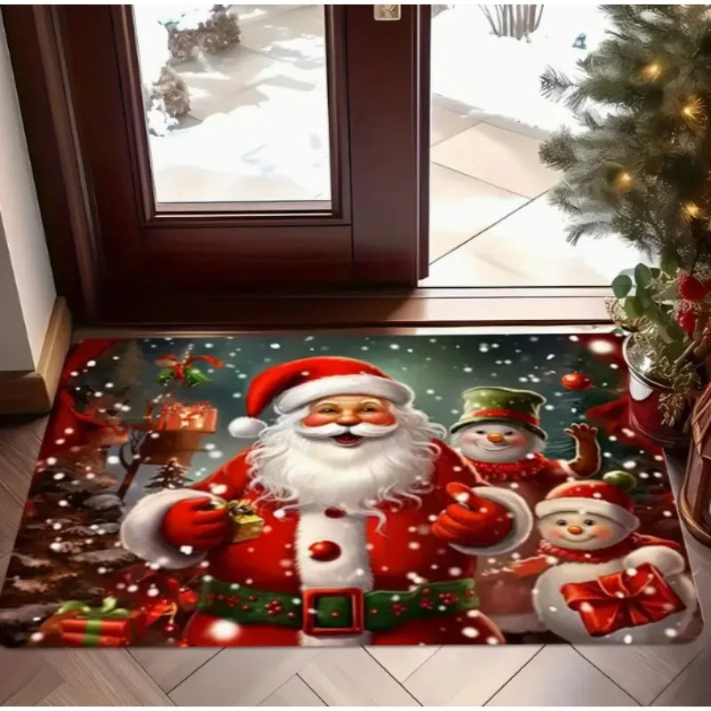 Santa Claus Christmas Gnome Door Mat – Soft Carpet for Living Room, Kitchen, Bedroom, Bathroom & New Year Home Decor