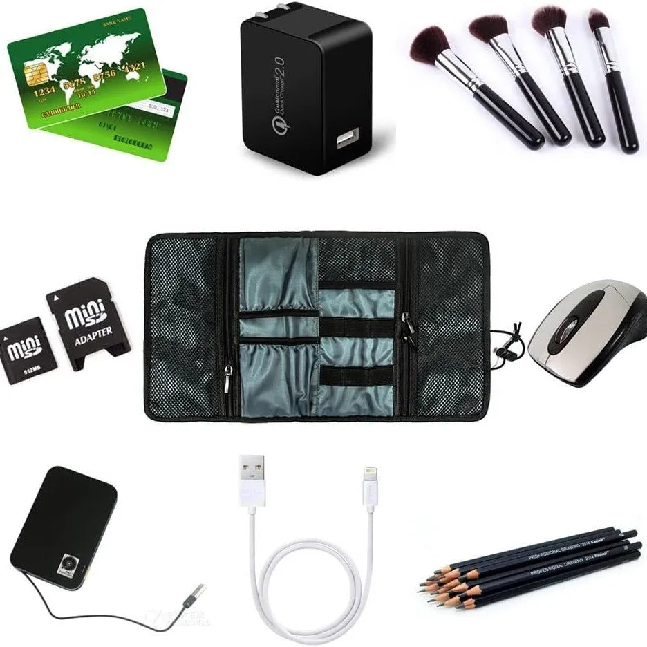 Multi-Device Travel Organizer: Large Capacity Bag for Cables, Chargers, Headphones